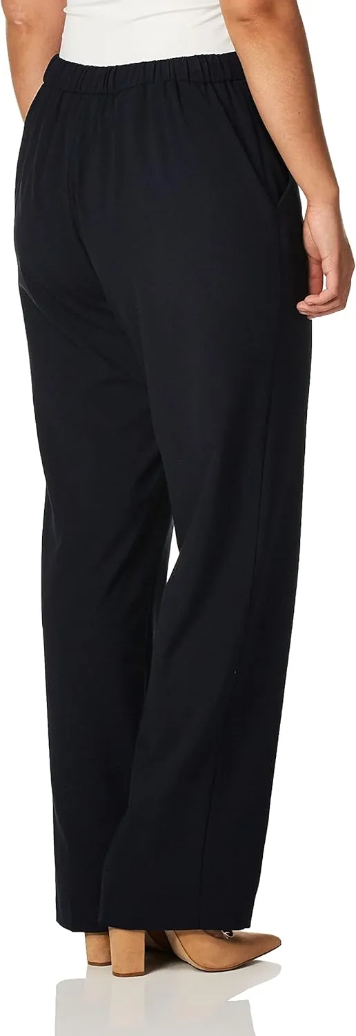 Briggs New York Women's Flat Front Pull on Pant With Slimming Solution (Regular & Short Length)