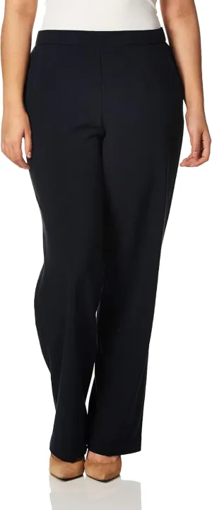Briggs New York Women's Flat Front Pull on Pant With Slimming Solution (Regular & Short Length)