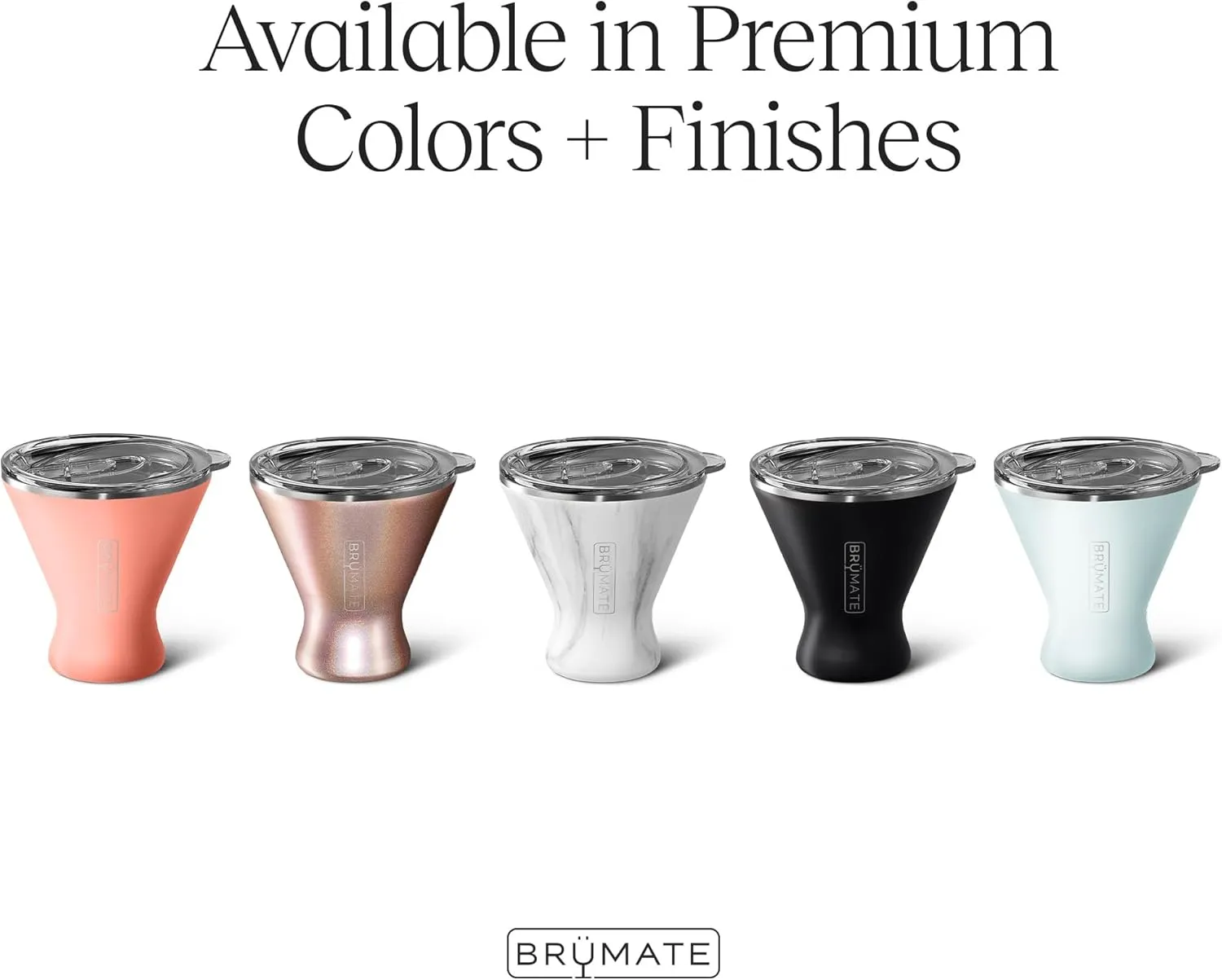 BrüMate MargTini 10oz Martini Margarita Tumbler - Made With Vacuum-Insulated Stainless Steel (Carrara)