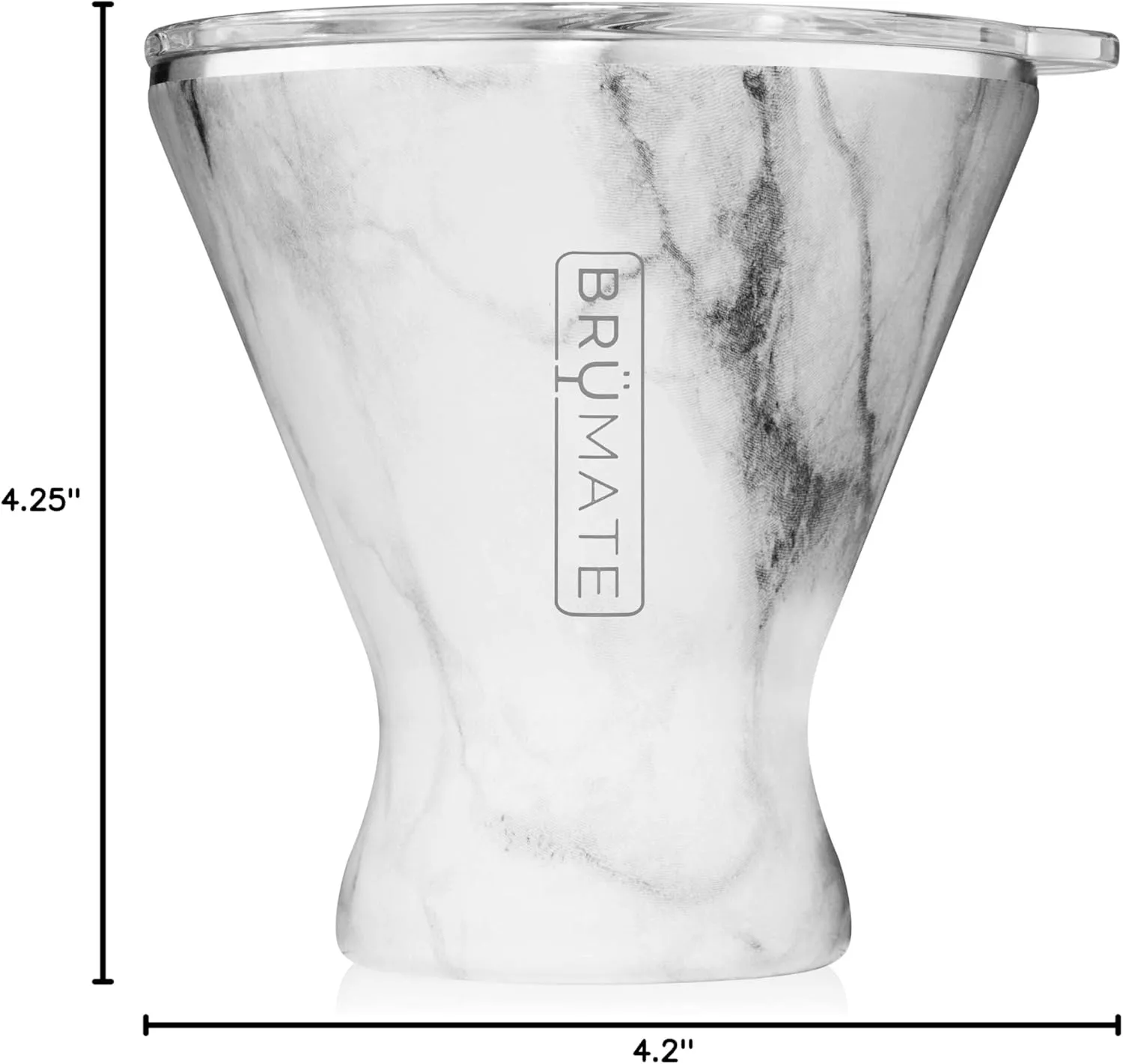 BrüMate MargTini 10oz Martini Margarita Tumbler - Made With Vacuum-Insulated Stainless Steel (Carrara)
