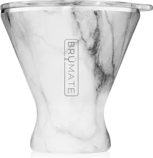 BrüMate MargTini 10oz Martini Margarita Tumbler - Made With Vacuum-Insulated Stainless Steel (Carrara)