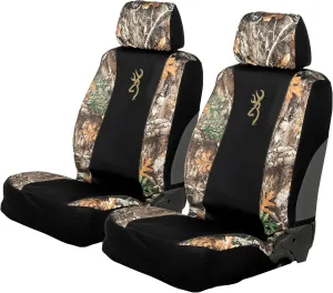 Browning Universal Low Back and Bench Seat Covers, Water and Dirt Resistant Car, Truck, and SUV Seat Covers, Morgan (Realtree Edge), Low Back (2 Pack)