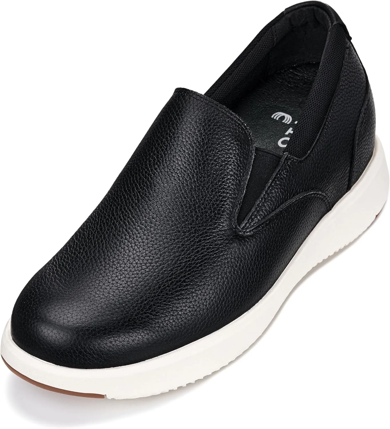 CALTO Men's Invisible Height Increasing Elevator Loafers - Onyx Black Lightweight Slip-on Casual Loafers - 2.8 Inches Taller - J1420 - Size 9 D(M) US