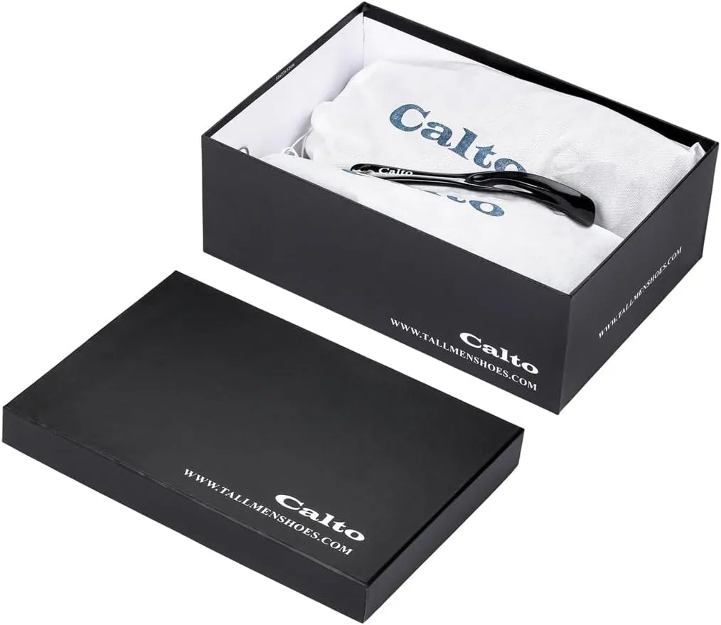 CALTO Men's Invisible Height Increasing Elevator Loafers - Onyx Black Lightweight Slip-on Casual Loafers - 2.8 Inches Taller - J1420 - Size 9 D(M) US