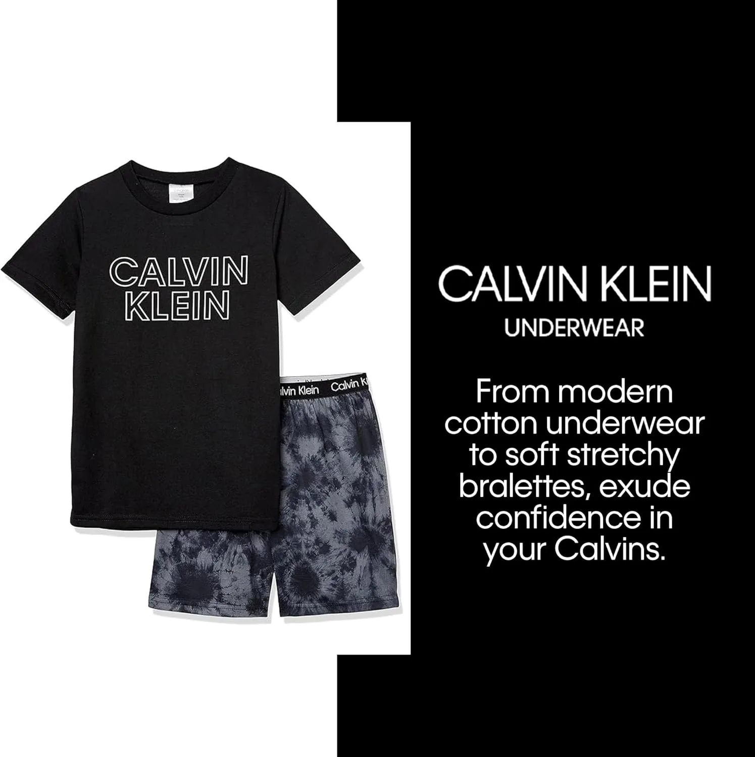 Calvin Klein Boys' Two Piece Sleepwear Top and Bottom Pajama Set