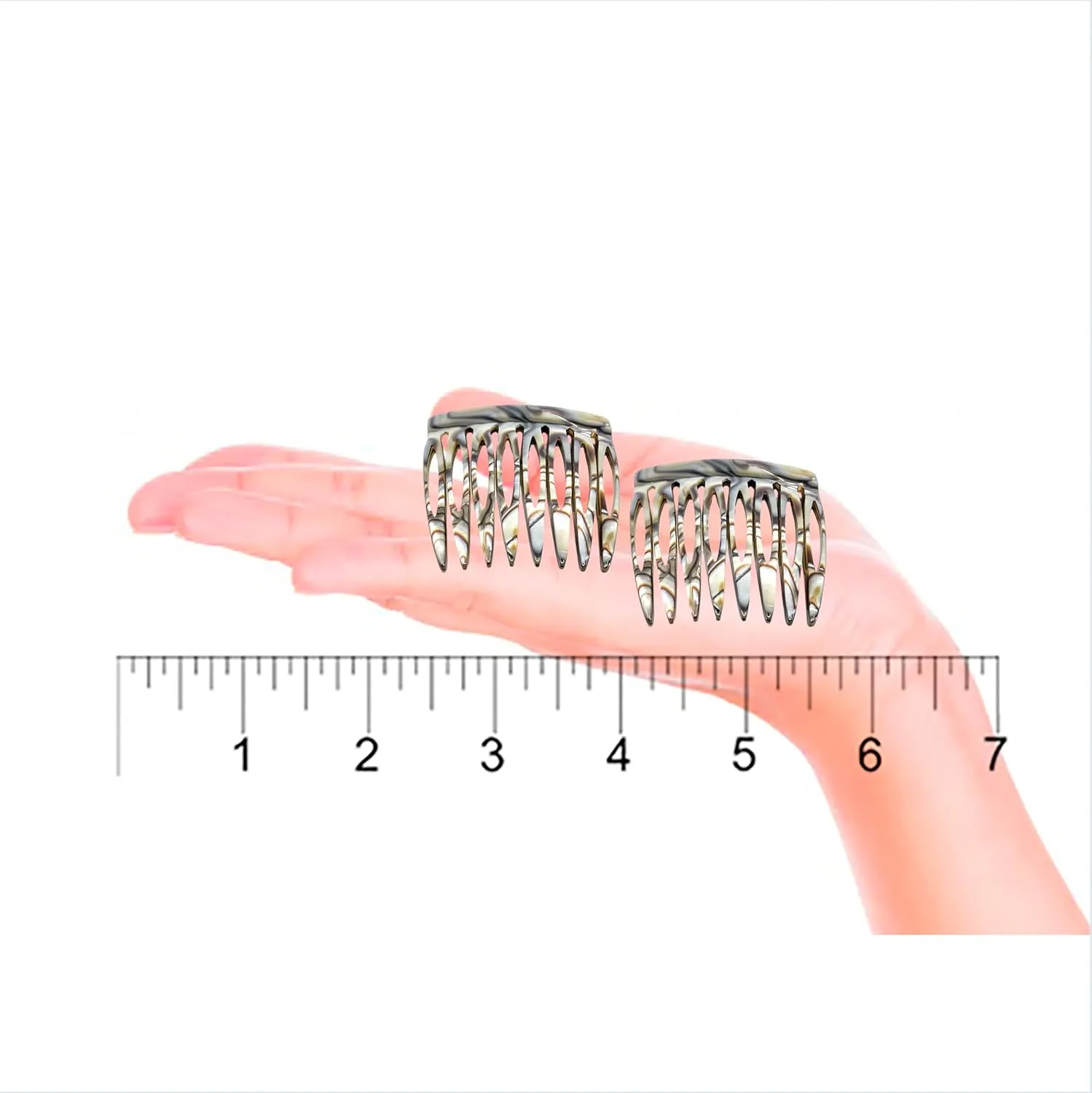 Camila Paris Onyx Pearl Tokyo French Hair Side Comb 6 Piece Handmade Small, French Twist Decorative Hair Combs, Strong Hold Hair Comb Clips for Women, Styling Girls Hair Accessories, Made in France