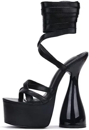 Cape Robbin Julee Strappy Off White Platform High Heels (Julee)