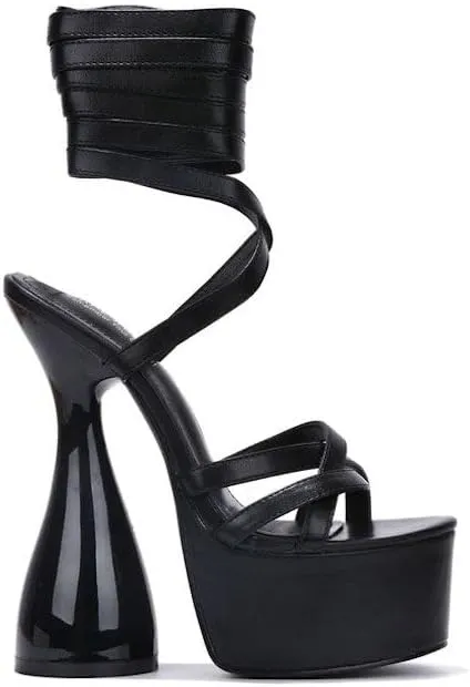 Cape Robbin Julee Strappy Off White Platform High Heels (Julee)