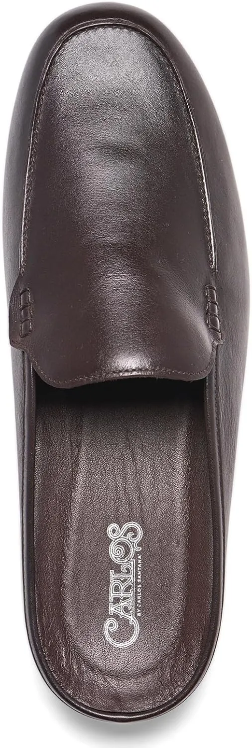 Carlos Santana Planeo Slides for Men | Leather Footbed | Rubber Outsole