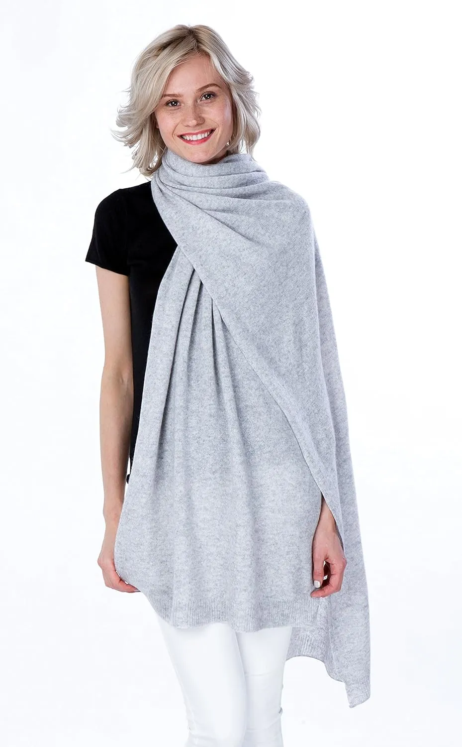 cashmere 4 U 100% Pure Cashmere Wrap Shawl- Extra Large Stole Scarf for Woman
