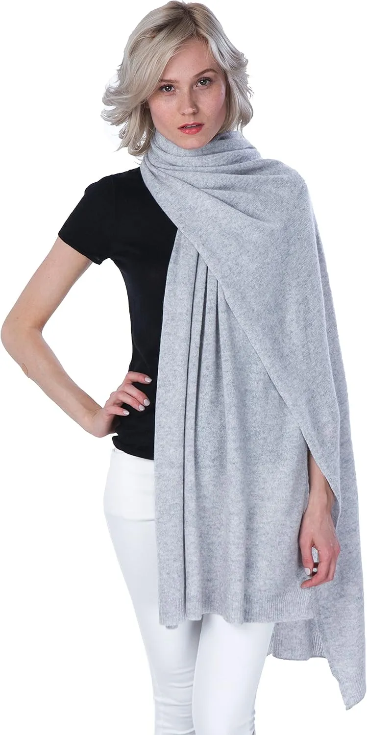 cashmere 4 U 100% Pure Cashmere Wrap Shawl- Extra Large Stole Scarf for Woman