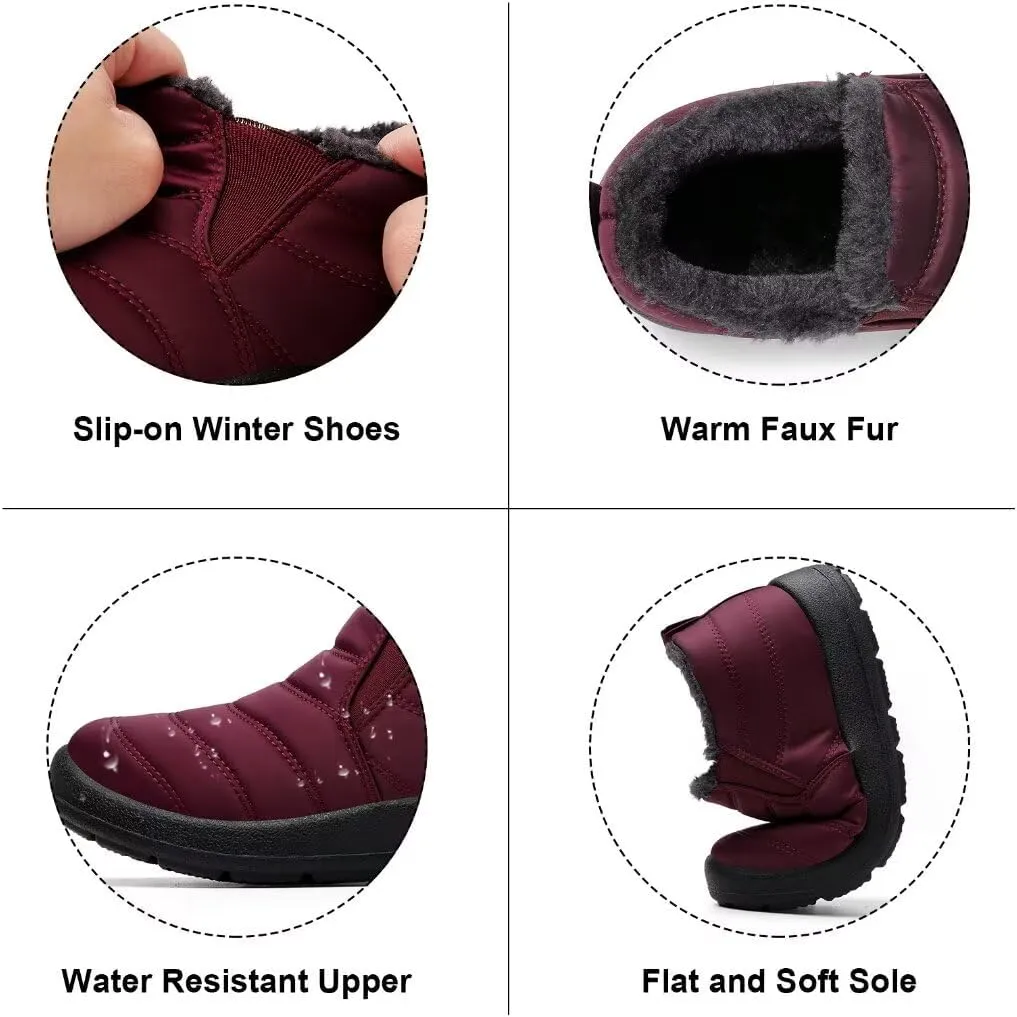 Cheval Winter Snow Boots for Women, Fur Lined Warm Ankle Booties, Outdoor Anti-slip Waterproof Comfortable Short Boot, Botas De Invierno Para Mujert