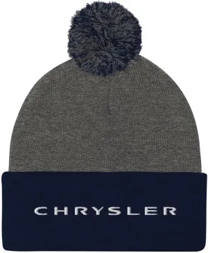 Chrysler Logo Pom Pom Knit Beanie Hat