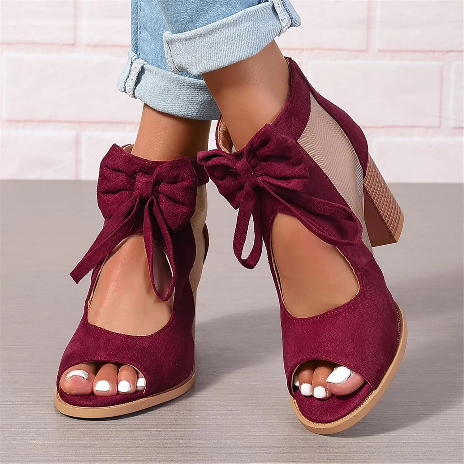 Chunky Heels For Women Wedding Low Heels Classic Open Toe Ankle Strap Block Heel Holiday Party Dress Pumps Shoes 2025