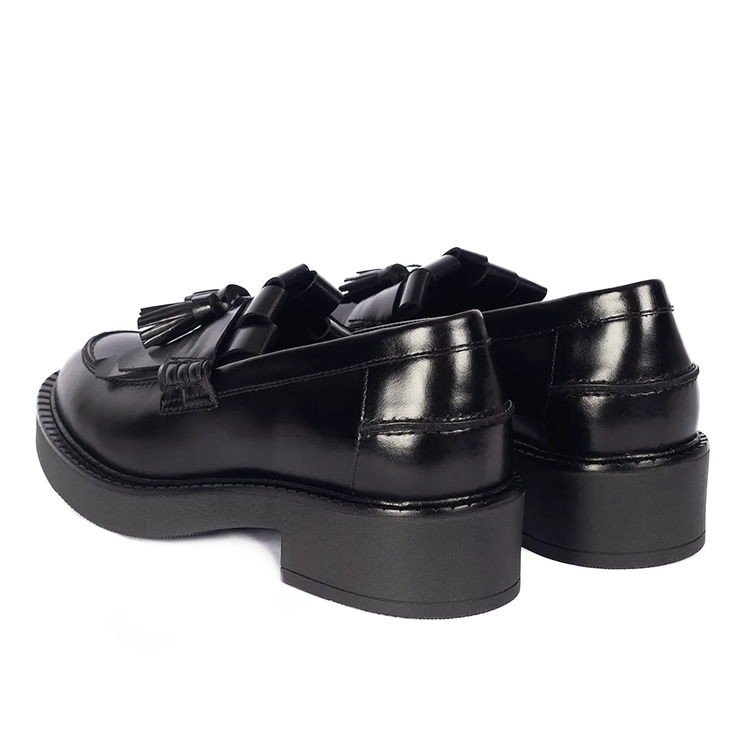 Chunky Penny loafer with fringe and tassel detail