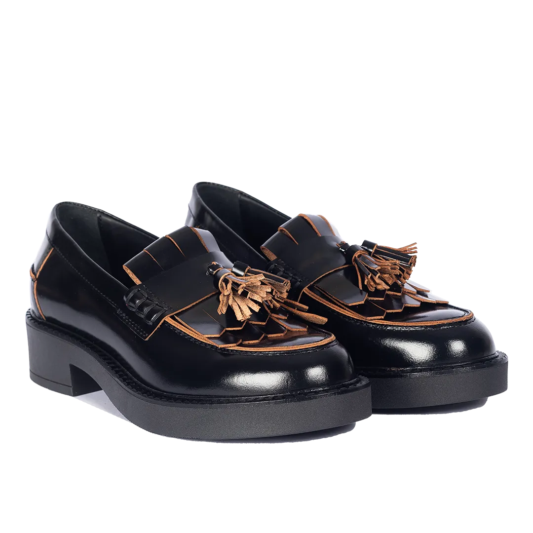 Chunky Penny loafer with fringe and tassel detail