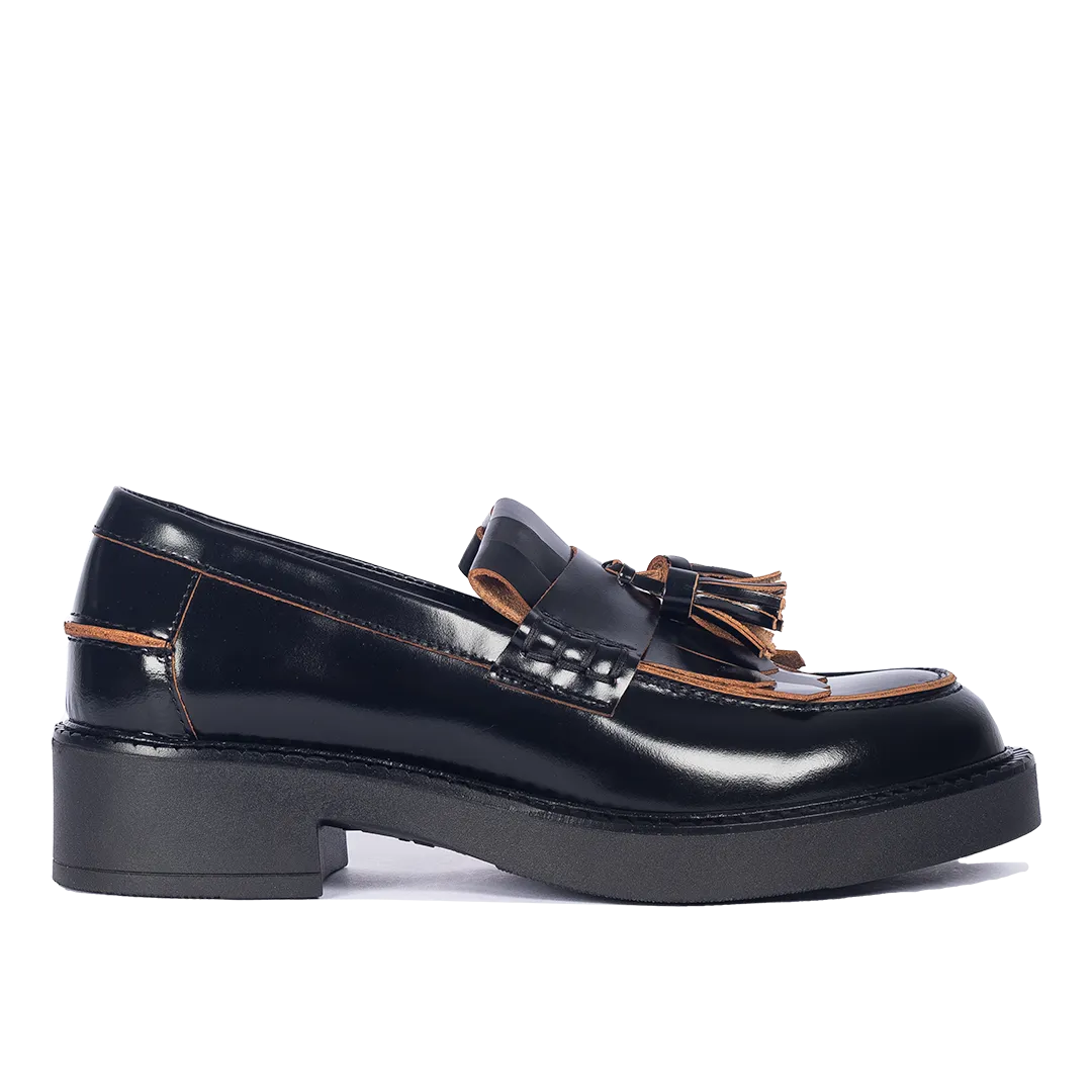 Chunky Penny loafer with fringe and tassel detail