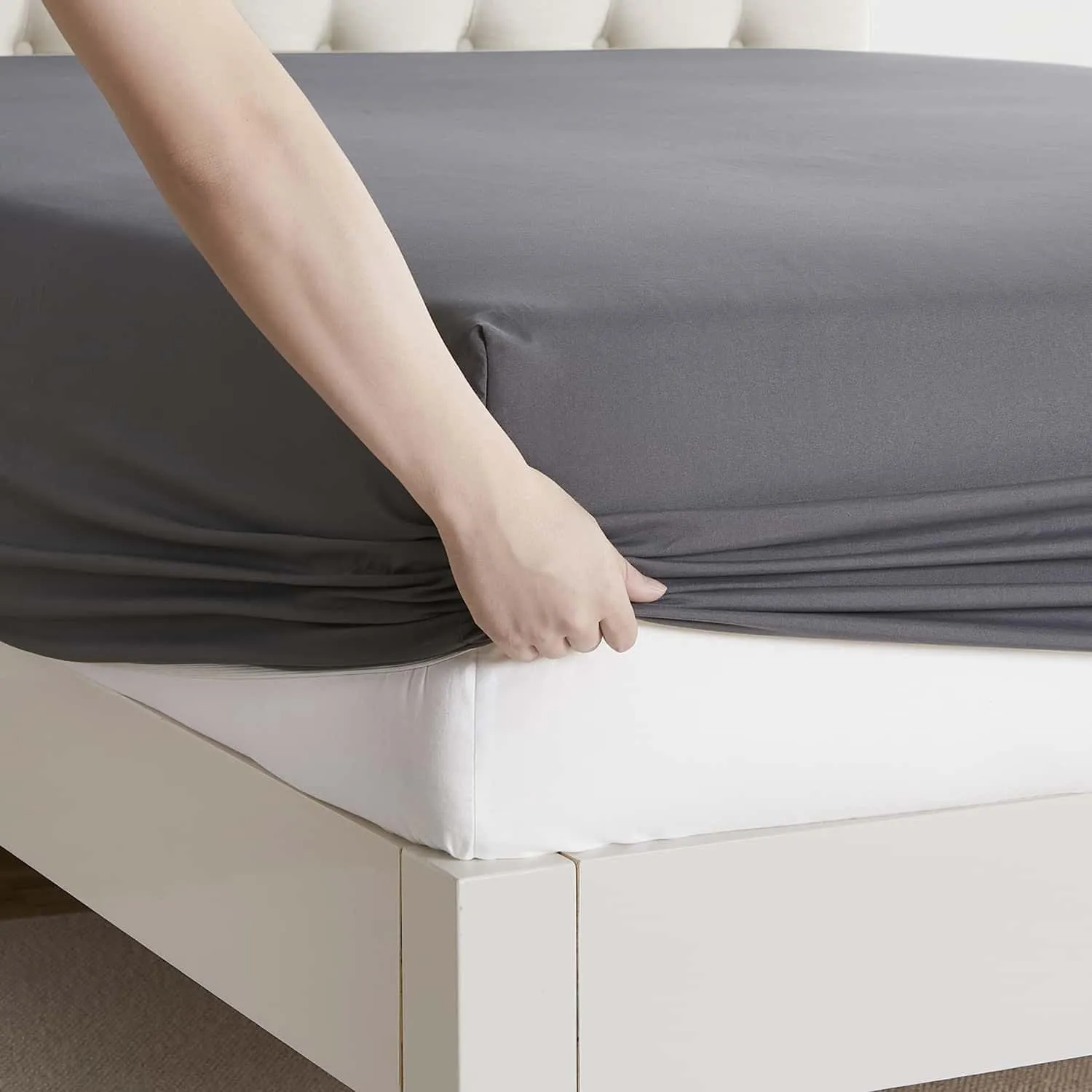 Clara Clark RV Queen Sheets, 6 Piece RV Sheets Set - Hotel Luxury Sheets for RV Bunks, Super Soft Bedding Set, Short Queen,Charcoal Gray