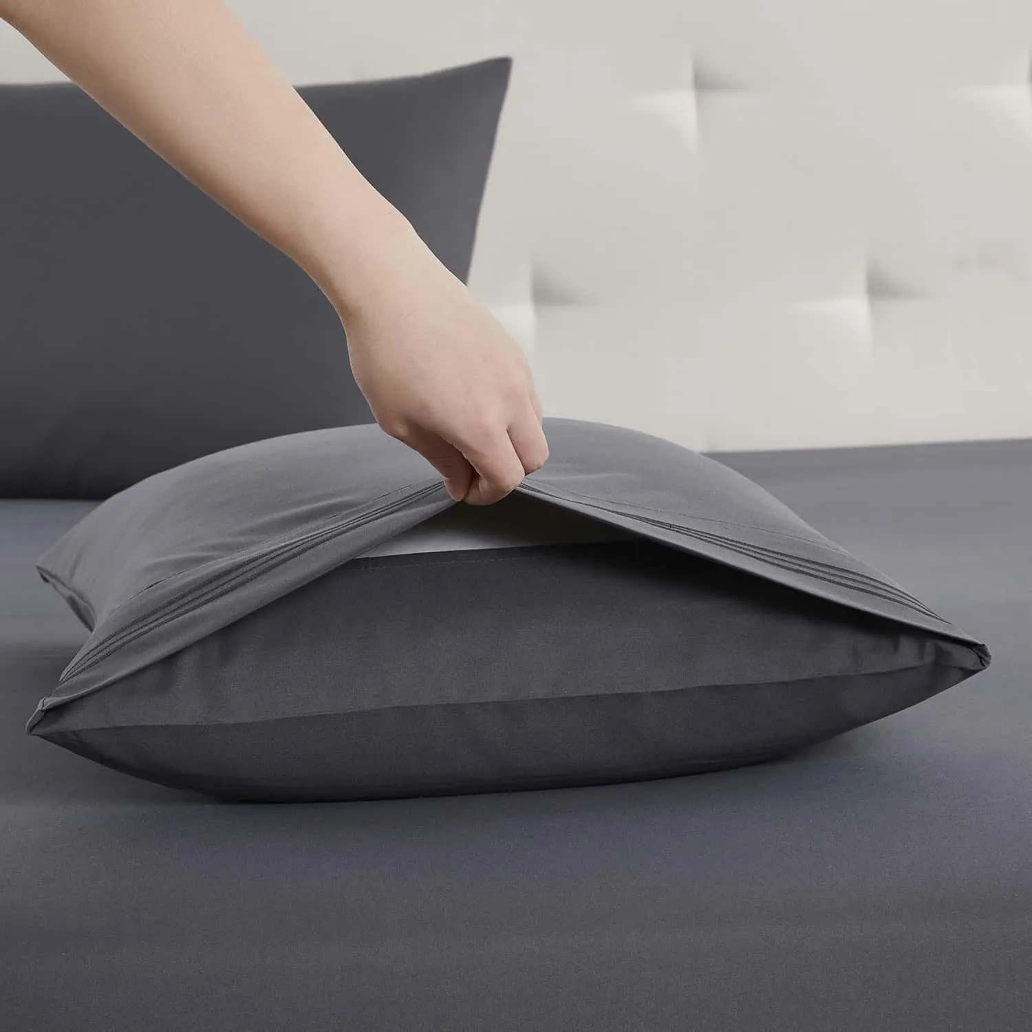 Clara Clark RV Queen Sheets, 6 Piece RV Sheets Set - Hotel Luxury Sheets for RV Bunks, Super Soft Bedding Set, Short Queen,Charcoal Gray
