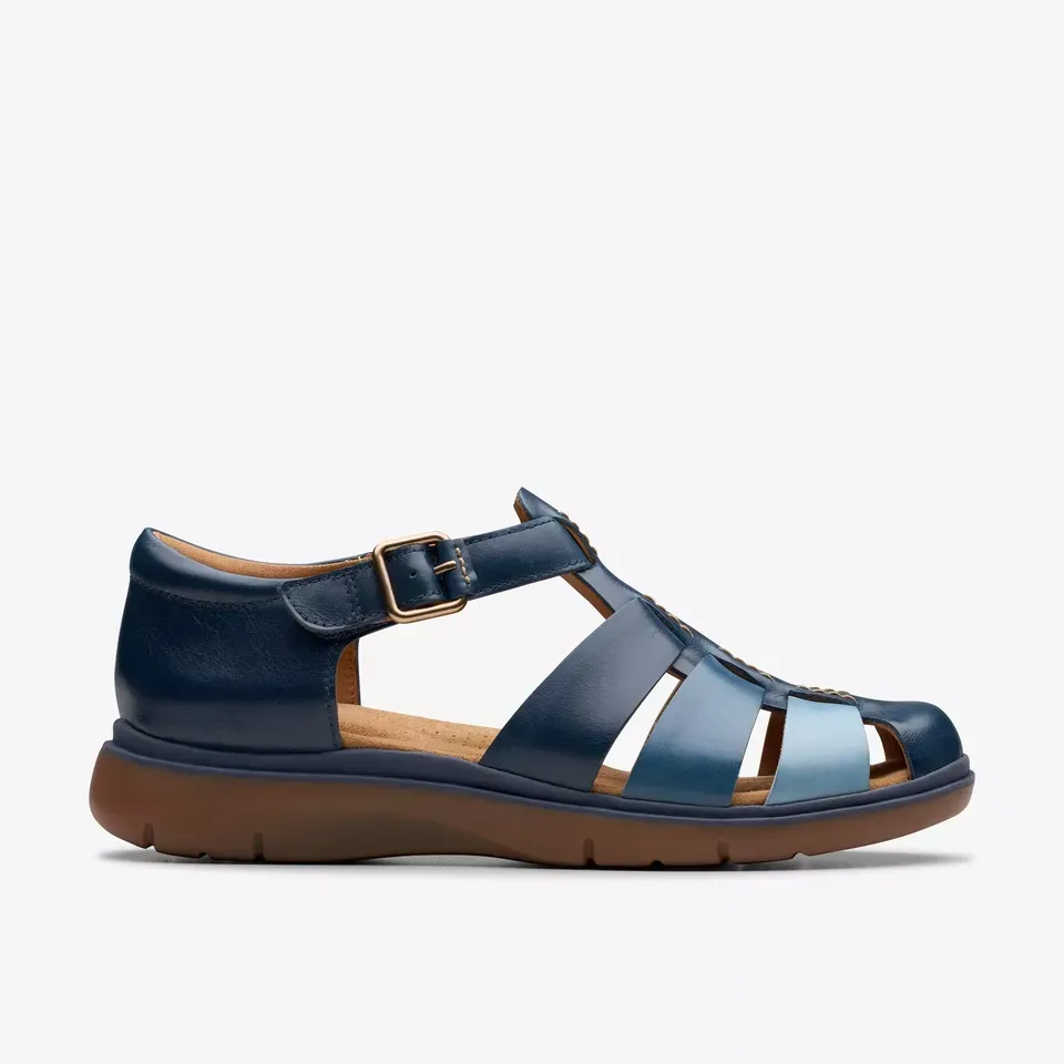 Clarks Women's Certina Sun Navy Combi Leather 26181889