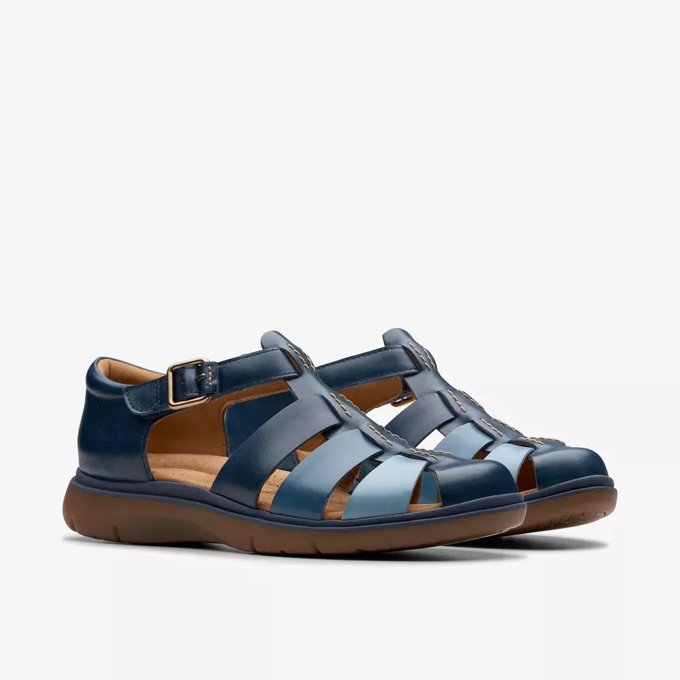 Clarks Women's Certina Sun Navy Combi Leather 26181889