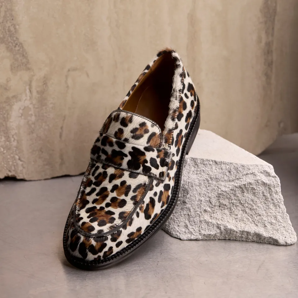 Classic Penny loafer in patterned pony fur
