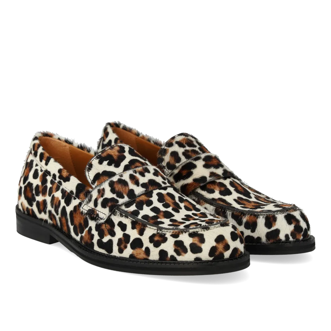 Classic Penny loafer in patterned pony fur