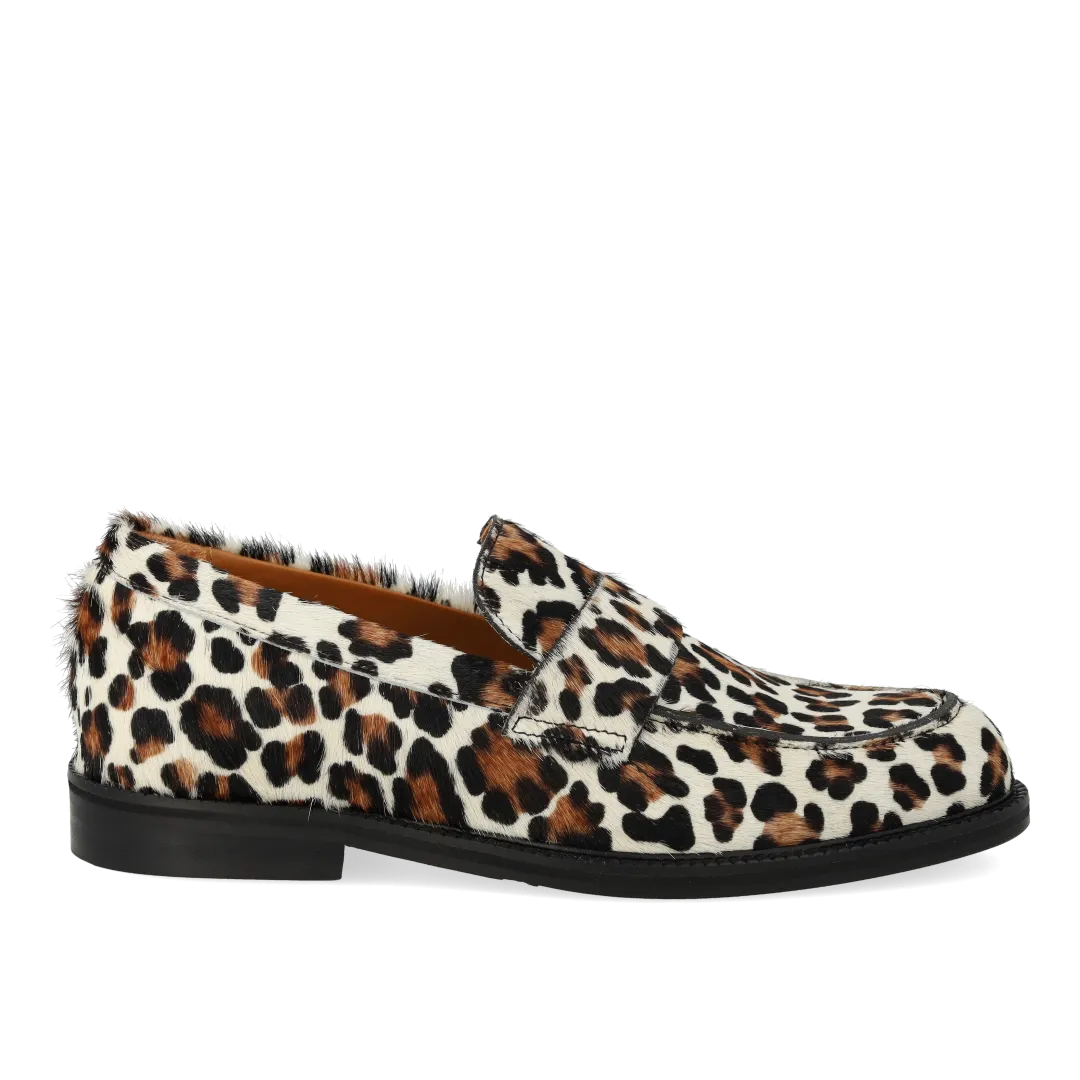 Classic Penny loafer in patterned pony fur