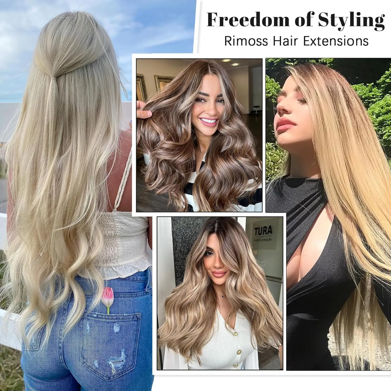 Clip in Hair Extensions Real Human Hair - 120g 20 Inch 7pcs, Dirty Blonde to Bleach Blonde Highlight - Soft Remy Hair Extensions Real Human Hair Clip ins for Women (20 Inch)