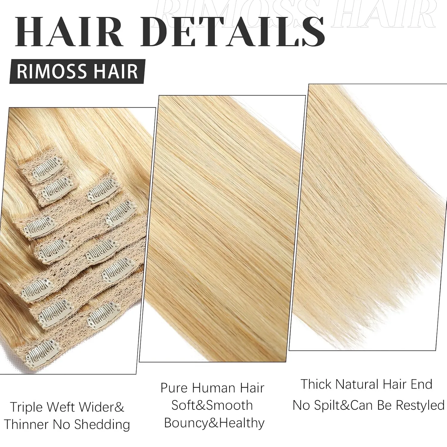 Clip in Hair Extensions Real Human Hair - 120g 20 Inch 7pcs, Dirty Blonde to Bleach Blonde Highlight - Soft Remy Hair Extensions Real Human Hair Clip ins for Women (20 Inch)