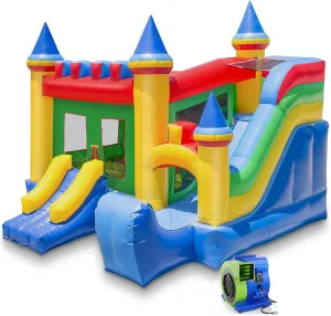 Cloud 9 Commercial Grade Castle Bounce House with Slide and Blower - 100% PVC 16' x 17' Inflatable Bouncer