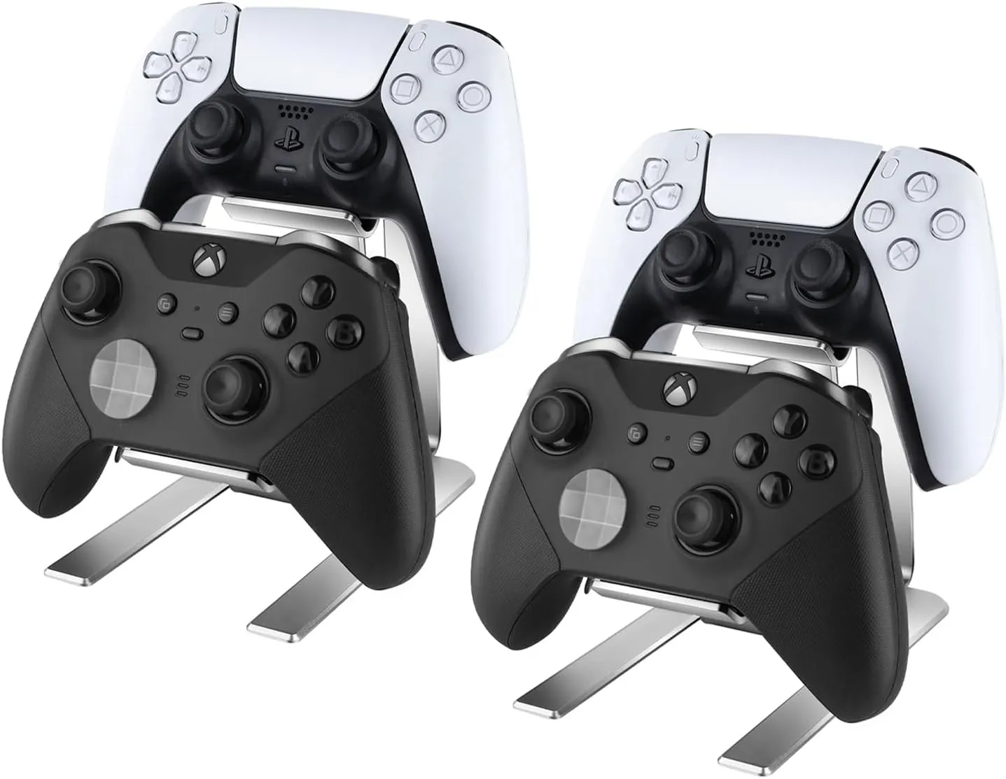 Controller Holder – 2 Pack 2 Tier Universal Aluminum Display Stand Accessories PC Gaming Desk Decor Stuff Gamer Gifts for Xbox Series X S, Elite 2, PS5, PS4, PS3, Switch Pro and Almost All Controller