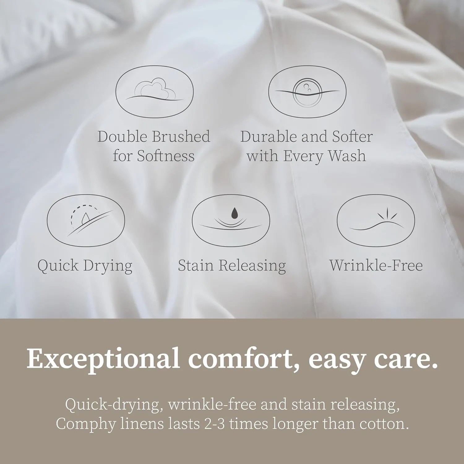 Coop Home Goods Comphy SoftSpa Bed Sheet Set of 4 Pieces, White Full, Super Soft Full Sheets, Flat and Fitted, Luxury Spa and Hotel Quality Bed Sheets and Pillowcase Set