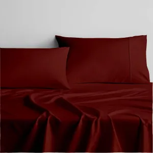 Cottingon RV King Sheets 72 x 80,Luxury Soft 100% Egyptian Cotton, 4 Pcs Camper Bedding Set to Fit Upto 15" Deep Custom RV Mattress, Burgundy Solid