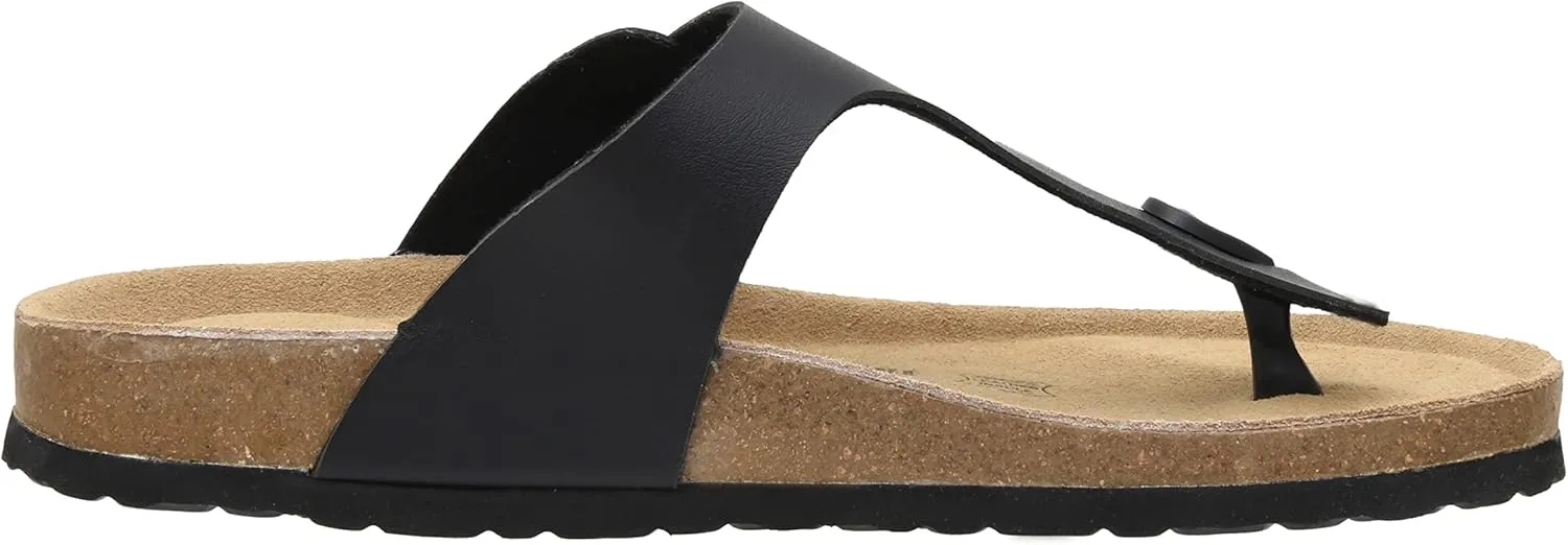 CUSHIONAIRE Men's Leah Cork footbed Sandal with  Comfort