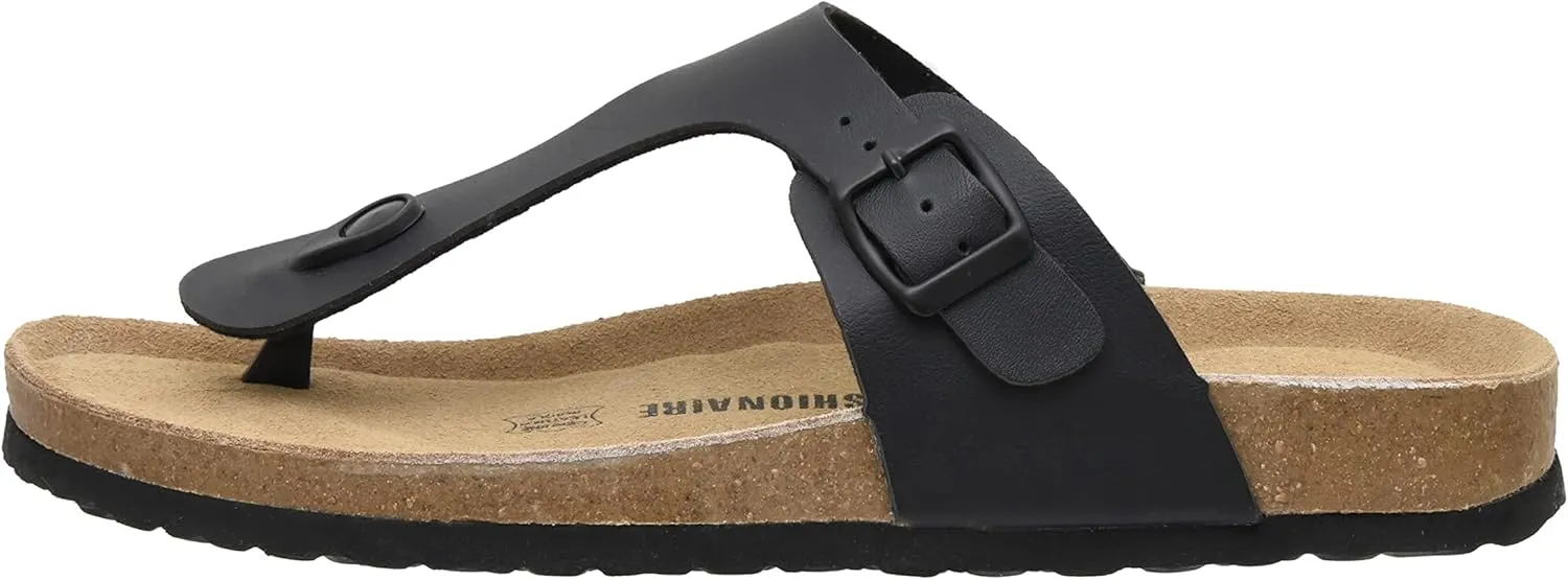 CUSHIONAIRE Men's Leah Cork footbed Sandal with  Comfort