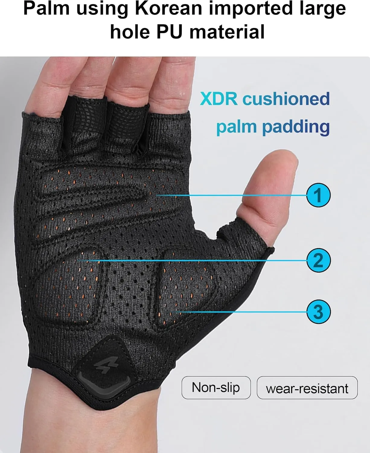 Cycling Gloves Men Women, XRD Shock-Absorbing Padded Bike Glove, Moisture-Wicking Bicycle Gloves Half Finger Road Biking