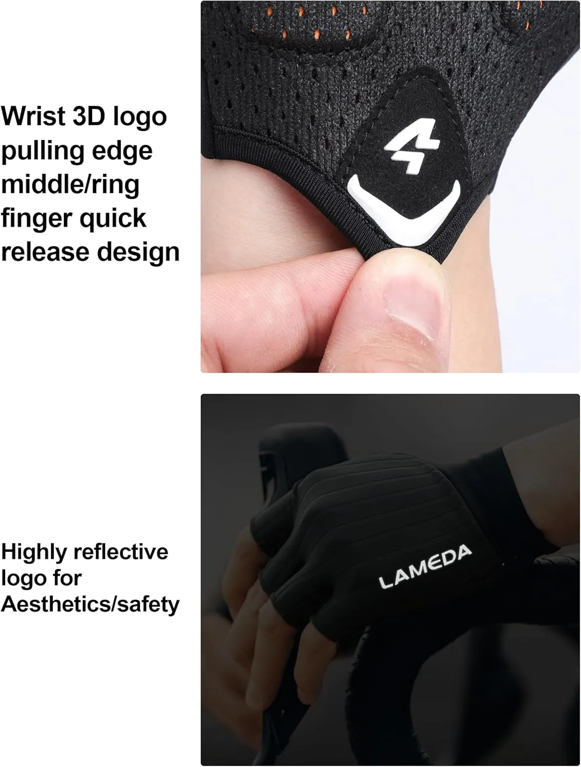 Cycling Gloves Men Women, XRD Shock-Absorbing Padded Bike Glove, Moisture-Wicking Bicycle Gloves Half Finger Road Biking
