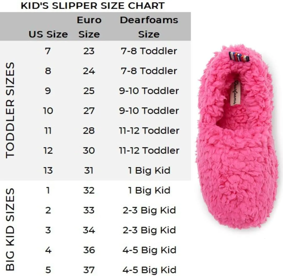 Dearfoams Kids' Washable Skye Pile Closed Back Slipper