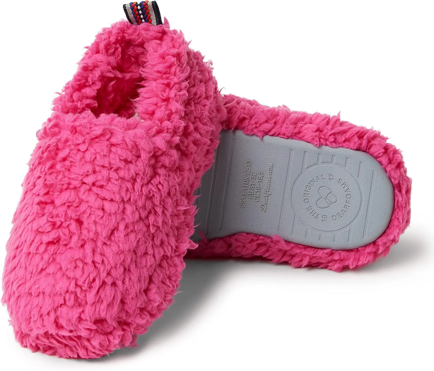 Dearfoams Kids' Washable Skye Pile Closed Back Slipper