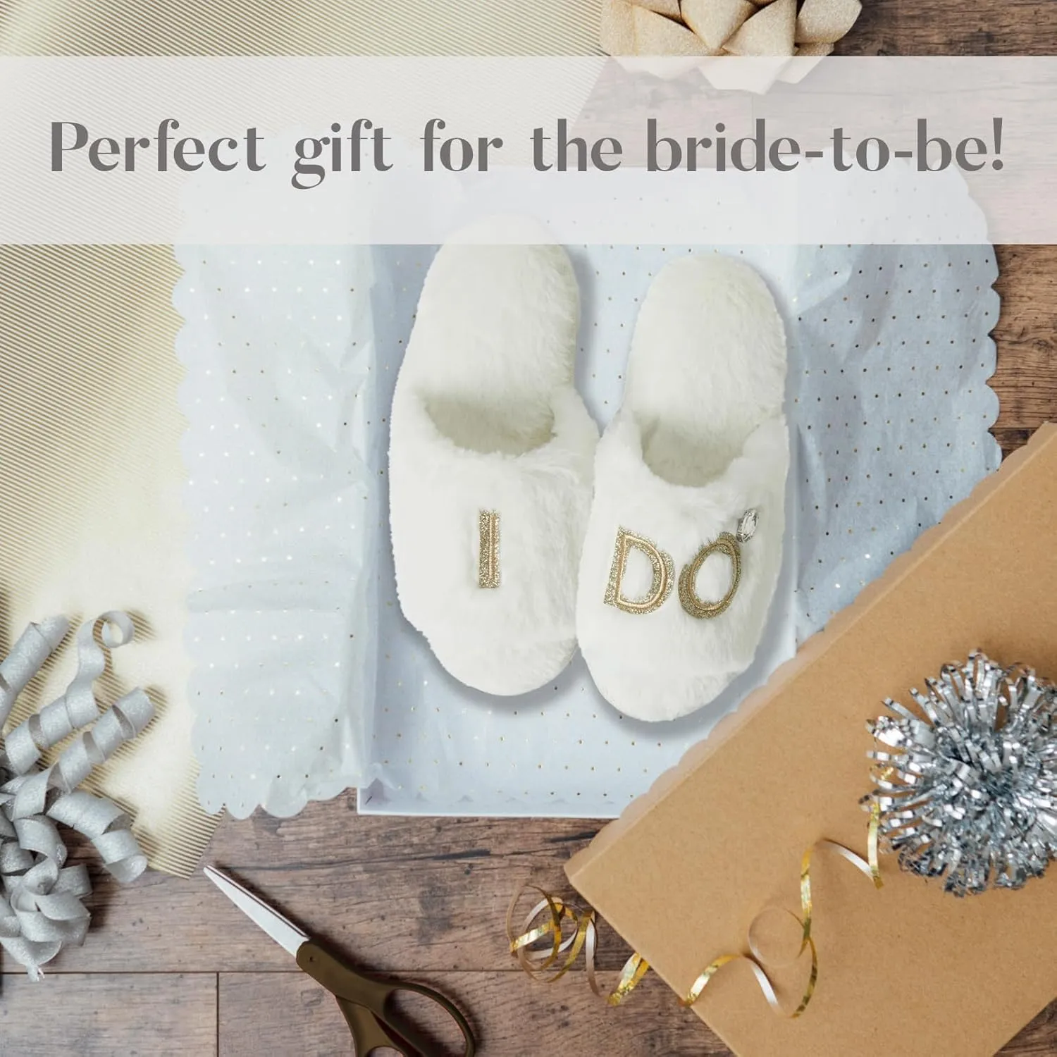 Dearfoams Women's Bride and Bridesmaid Gifts I Do Crew Matching Bridal Slippers for Wedding and Bachelorette Party