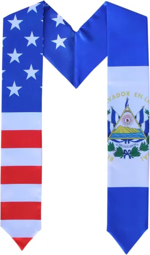 Del Mex Graduation Combination USA Country Flag Stole Sash Scarf Graduate Pride D