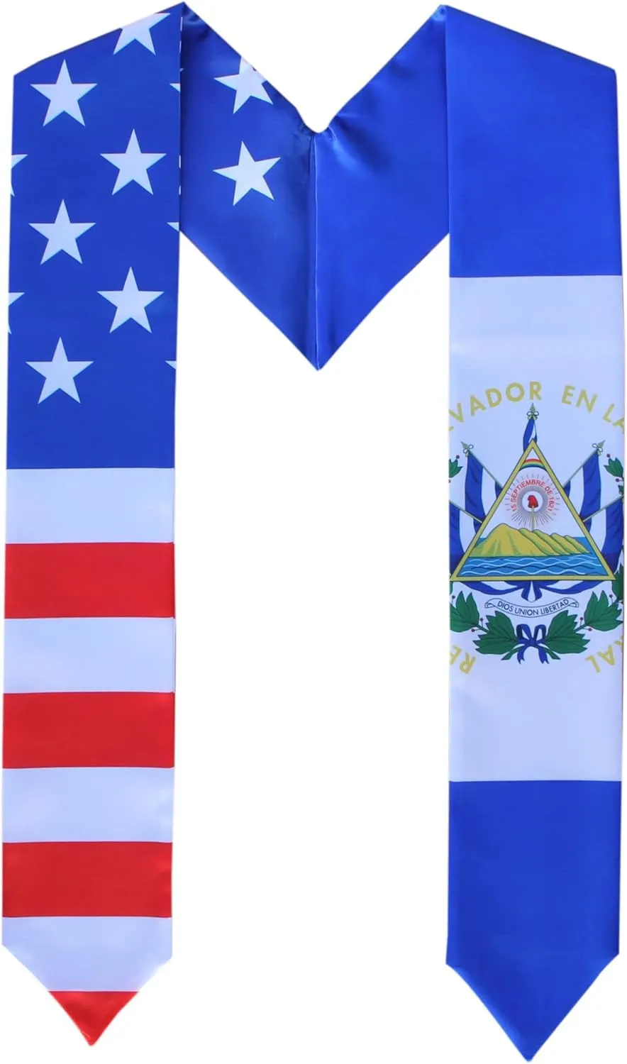 Del Mex Graduation Combination USA Country Flag Stole Sash Scarf Graduate Pride D