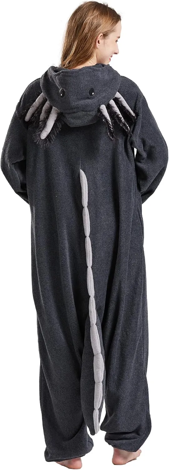 DELEY Unisex Axolotl Costume Adult Onesie, One Piece Pajamas, Halloween Cosplay Costumes Homewear Jumpsuit,Animal Onesie