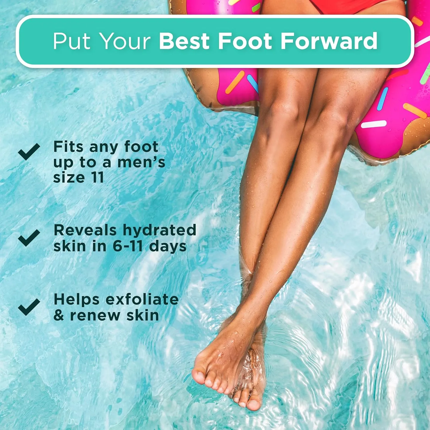 DERMORA Foot Peel Mask - 2 Pack of Regular Size Skin Exfoliating Foot Masks for Dry, Cracked Feet, Callus, Dead Skin Remover for Baby Soft Feet, Original Scent