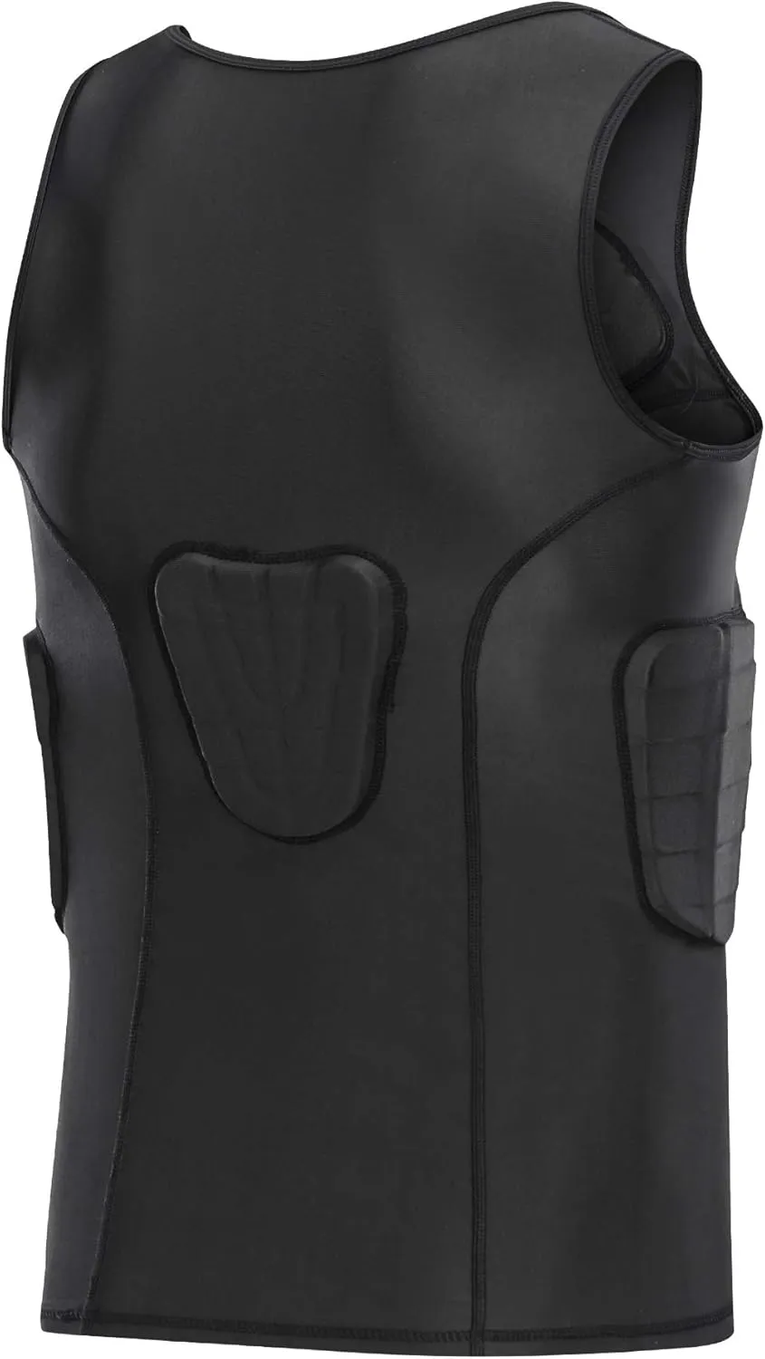 DGXINJUN Men Padded Chest Rib Protector Vest 4-Pads Shirt for Adult Football Baseball Softball Rugby Basketball