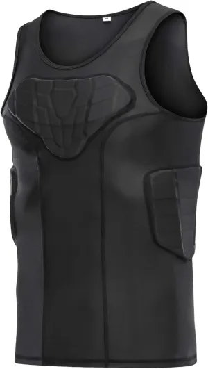 DGXINJUN Men Padded Chest Rib Protector Vest 4-Pads Shirt for Adult Football Baseball Softball Rugby Basketball