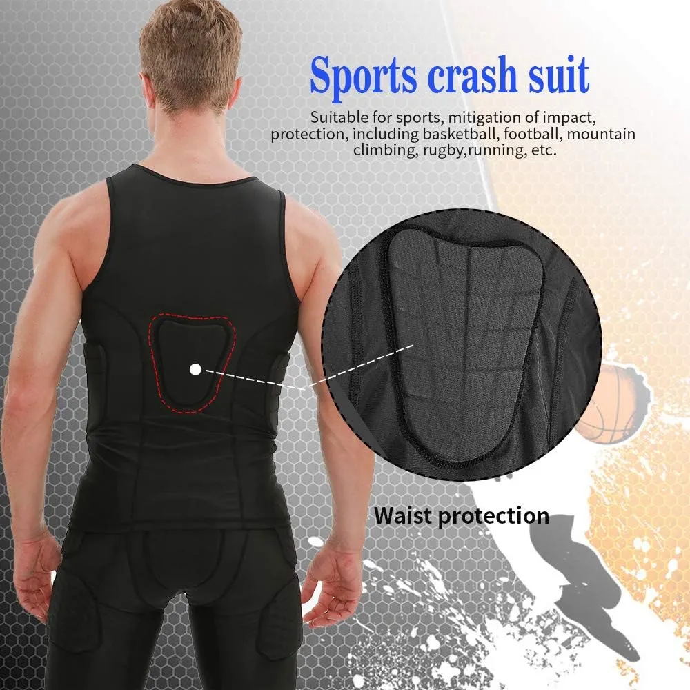 DGXINJUN Men Padded Chest Rib Protector Vest 4-Pads Shirt for Adult Football Baseball Softball Rugby Basketball