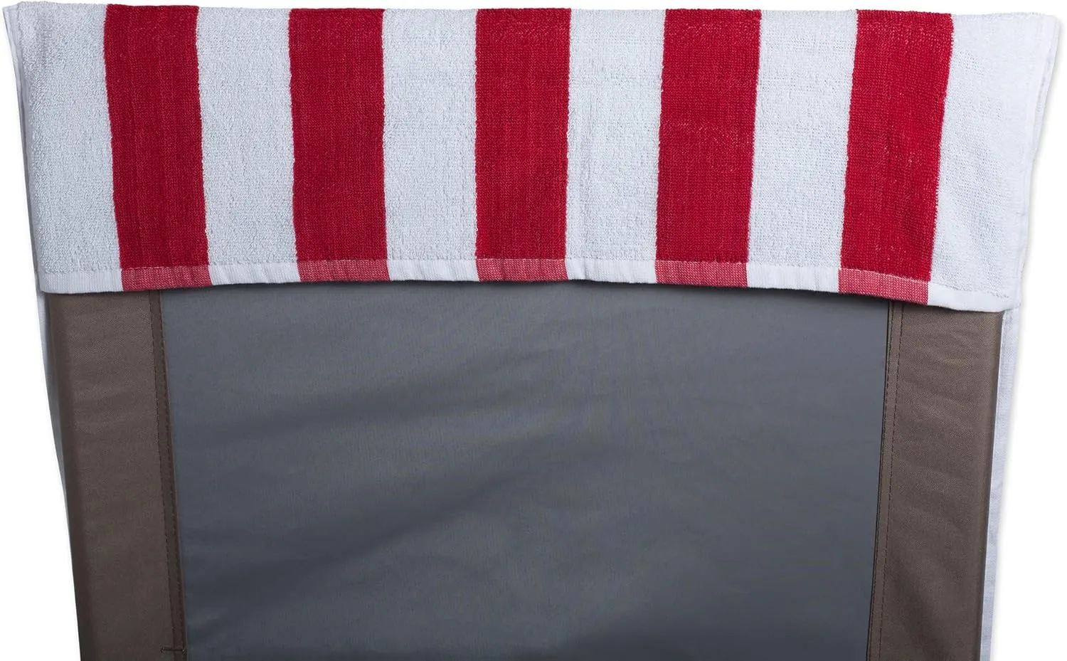 DII Stripe Beach Lounge Chair Towel with Fitted Top Pocket, 26x82, Red
