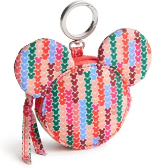 Disney Nylon Mickey Mouse Zip Bag Charm, Mickey Meadow Stripe, One Size